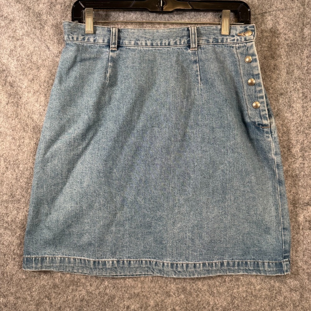 Y2K Gap Jean Denim Mini Skirt Womens 8 Shank Side Button Hipster Festival Preppy